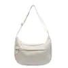 Bolso de Tela Simple para Viajero, Versátil, Bolso Cruzado para Mujer, Tela de Nailon, Bolso Dumpling, Estudiantes de Clase, Gran Capacidad, Impermeable, Bolso de Hombro