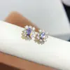 Pendientes de tanzanita natural llegan color azul claro destello fuego plata 925 incrustación de precisión piedra principal 3*4mm