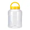 Garrafas redondas feitas sob medida, garrafas vazias, PET transparente de grau alimentício, garrafas plásticas de grande capacidade de 5000ml para embalagem de farinha, ração para cães e ração para gatos