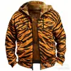 Sudadera con capucha de impresión 3D y digital con elementos multicolores transfronterizos, forro marrón, chaqueta de algodón