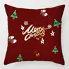 Funda de Almohada Navideña Nueva Transfronteriza Serie de Dibujos Animados Rojos de Papá Noel Muñeco de Nieve Cojín de Sofá Producción de Almohadas
