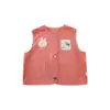Chal Bordado Estampado Personalizado Wulibu Yi para Niñas Primavera y Otoño 2026 Top con Bolsillo de Dibujos Animados Aplicados