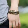 Nova pulseira de couro trançado com contas pulseira atacado pulseira vintage joias da moda Yiwu pequeno produto