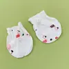 (Empaquetado Individualmente) Guantes de Algodón Tejido Listos para Usar Anti-Rayaduras para Bebé, Guantes Faciales/Cubrepies Anti-Rayaduras para Recién Nacidos