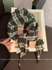Lenço de Seda Xadrez Simples Estilo Japonês Casual Artístico para Mulheres, Lenço de Pescoço Diário da Moda, Lenço Triângulo de Alta Qualidade, Faixa de Cabelo Tendência