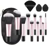 10 mini pincéis de maquiagem conjunto cabo de cristal portátil viagem pincel para pó blush sombra ferramenta de maquiagem beleza