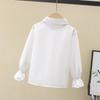 Camisa de niña camisa blanca de niña manga larga estilo francés estilo occidental camisa infantil de primavera y otoño estilo coreano ropa infantil de estudiante