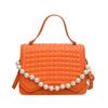 Comércio Exterior Transfronteiriço Bolsa Feminina texturizada xadrez moderna feminina de ombro elegante bolsa 2024 cor sólida estilo coreano estilo ocidental crossbody pequena quadrada
