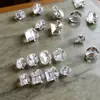 Pedras Strass Brilhantes de Zircônia K9 para Nail Art (Sem Base), Acessórios Brancos de Luxo Acabados para Unhas Ovais e Retangulares
