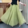 Falda de malla para mujer, falda morada para danza cuadrada, falda de gran vuelo de 720 grados, grupo de baile, cintura alta, ajustada, línea A, longitud para foto