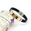 Pulseira de silicone nova europeia e americana moda Pulseira de palma dourada de Fátima pulseira personalizada de aço inoxidável para homens e mulheres