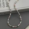 Collar de Plata S925 Árbol Banyan Corea del Sur Dopamina con Cuentas para Mujer Moda Nicho Colorido Solapado Cadena Clavícula Nueva Moda