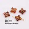 Retro café marrom dourado halo flor de ameixa laço pingente com contas DIY joias feitas à mão acessórios de corrente para celular material