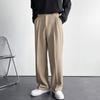 Pantalones rectos de celebridades de Internet coreanas de primavera y otoño para hombre, pantalones holgados de estilo coreano, pantalones casuales blancos de pierna ancha, pantalones de piso