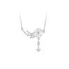 Colar de Camélia em Prata de Lei S925 Moda Feminina Luxo Leve Nicho Elegante Doce Corrente de Clavícula Fritillaria Branca Joias