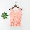 Q10 Chaleco de Encaje Estilo Coreano para Mujer Camiseta Interior de Modal para Mujer Chaleco Interior de Color Sólido Estilo Japonés y K Verano