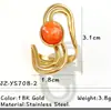 Anillo Yusen de Acero Inoxidable con Piedra Natural Europea y Americana Joyería de Mano para Mujer Nicho Lujo Accesible Anillo de Acero de Titanio que No se Desvanece Joyería Transfronteriza