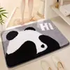 Tapete de Chão Absorbente e Antiderrapante para Banheiro, com Desenho Animado e Imitação de Caxemira, para Porta de Entrada, Remove Poeira, Resistente à Sujeira e ao Desgaste