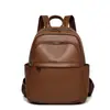 Mochila transfronteiriça de alta qualidade para mulheres, simples e estilosa, feita de couro PU macio, adequada para o trajeto diário, lazer e viagens.