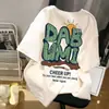 Camiseta Popular de Manga Curta para Homens com Estampa de Letras, Corte Solto para Casais e Adolescentes, Armazém de Exportação