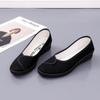 Zapatos de Enfermera Marca One-Piece, Zapatos de Lona con Cuña Completamente Negros, Zapatos de Salón para Mujer, Zapatos de Belleza, Zapatos de Baile, Zapatos de Trabajo Negros