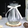 Jarrón de Cristal Creativo de Estilo Europeo Simple Nutrición Hídrica Bambú Rico Planta Verde Flores Flores Secas Adornos Decorativos para Sala de Estar Botella de Vidrio