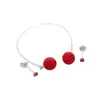 Pendientes Geométricos Largos Sencillos de Plata de Ley S925 para Mujer, Pendientes con Borlas Doble Uso Rojos, Aretes Festivos con Borlas