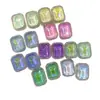 ZhenTu Aurora Iridescentes Rectangulares de Diamante Resina Accesorios Piedra Preciosa Facetada Parches DIY Accesorio para el Cabello Botones Materiales de Manualidades