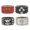 Pulsera Punk Popular Transfronteriza Europea y Americana Estilo Hip-Hop Pedrería Calavera Cruz Decoración de Muñeca Pulsera Fiesta