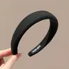 Diadema de color liso francés para mujer, diadema de esponja de ala ancha de alta gama, nuevo clip para el pelo de otoño e invierno, goma para el pelo, aro para la cabeza de uso diario