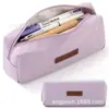 Estuche Cuadrado de Algodón y Lino de Color Sólido Anko, Estuche de Lona Simple de Tira Larga de Gran Capacidad para Estudiantes de Primaria y Secundaria