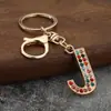 Amazon Transfronterizo Color Nuevo Diamante 26 Letras Llavero de Moda y Exquisito Colgante para Bolsa Letra Inglés