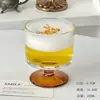 Copa de Vidrio de Alta Apariencia y Base Baja para Niñas, Copa de Postre Vintage en Relieve, Taza de Café, Copa para Vino de Frutas, Copa de Cóctel para Uso Doméstico