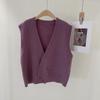 Dong Ya 2022 Otoño Nuevo Chaleco de Punto Casual Elegante Japonés y Coreano con Cuello en V Doble Hebilla Hebilla Oblicua Edición de Malla para Mujer