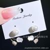 Celebridad de Internet Pendientes Compactos Elegantes de Plata con Flor de Tulipán y Perla para Mujer Pendientes de Dos Usos de Alto Nivel Pendientes