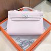 Bolsa Kelly Mini de Primeira Geração Bolsa Feminina Couro Bovino Swift de Primeira Camada Importado Bolsa Clutch de Cor Contrastante Bolsa Pequena Feminina Transversal com Corrente