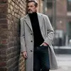Abrigo de lana de longitud media para hombre, chaqueta de lana estilo traje de negocios para otoño e invierno, gabardina de corte holgado, disponible en varios colores, en stock