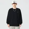 Camiseta de Manga Larga con Estampado de Letras Otoño 2025 para Hombre, Holgada, Estilo Japonés, Retro, la Más Fácil de Combinar, Casual, para Pareja, para Usar Debajo