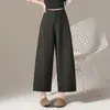 Pantalones de Lana de Pierna Ancha para Mujer Petite, Nuevo Estilo Otoño 2026, Cintura Alta, Adelgazantes, Holgados, Casuales, Pierna Recta, Pantalones Cortos