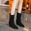 Botas Curtas de Salto Alto Bico Fino para Mulheres, Novo Estilo Outono e Inverno 2026, Salto Grosso, Versátil, Botas de Moda Retrô, Botas Martin