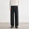 También, Pantalones Largos Casuales Rectos Holgados de Color Sólido con Caída, Pliegues Dobles Anchos para Hombre Otoño 2026 con Acentos Metálicos