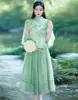 Novo Estilo Chinês República da China Cheongsam Melhorado Saia Estilo Chinês Super Fada Zen Arte do Chá Roupa Terno de Verão Pronto para Venda