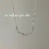 Collar de Plata de Ley S925 con Lazo Lindo Ouni Han para Mujer, Diseño Dulce de Nicho Ins, Cadena para Clavícula de Gama Alta