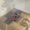 Ankesela Aretes de Aro Liso Cruz Roja Nuevo Estilo Retro Hong Kong Lujo Accesible Aretes de Alta Gama Joyería Elegante Versátil para la Oreja