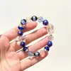 Pulseira de contas única com Sutra do Coração em vidro azul, produto novo original, adequada para locais cênicos e templos, pulseira unissex com contas de formato irregular, atacado