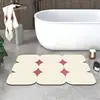 Tapete de Terra de Diatomáceas com Formato Especial para Entrada de Banheiro, Absorvente de Água, Tapete de Banho Antiderrapante, Tapete Macio de Secagem Rápida para Uso Doméstico