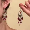 Cadena de Frente de Gota de Agua de Cerámica Estilo Étnico Bohemian Travel Photo Accesorios para el Cabello Retro Colgante de Cejas Exótico Dinastía Han para Mujeres