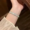 Pulseira de aço titânio estilo coreano, moda de luxo leve, com estrelas e quatro fileiras de diamantes para mulheres, requintada e luxuosa, fecho que não desbota