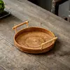 Bandeja de mimbre vietnamita hecha a mano, bandeja de hierro forjado para frutas, pan, frutas secas, caja de almacenamiento de té con tapa, ventas directas de fábrica