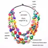 Colar estilo étnico boêmio pingente de casca de coco contas coloridas multicamadas vintage tecido à mão longo colar joia feminina